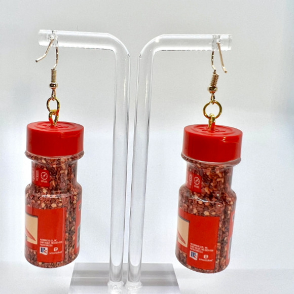 McCormick Crushed Red Pepper Earrings - Spice Earrings - Mini Brands Earrings - Picture 2 of 6